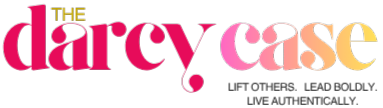The Darcy case logo in pink and white with tagline: &ldquo;LIFE OTHERS. LEAD AUTHENTICALLY. LIVE AUTHENTICALLY.&rdquo;