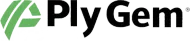 A black and green logo for a company called ply gem