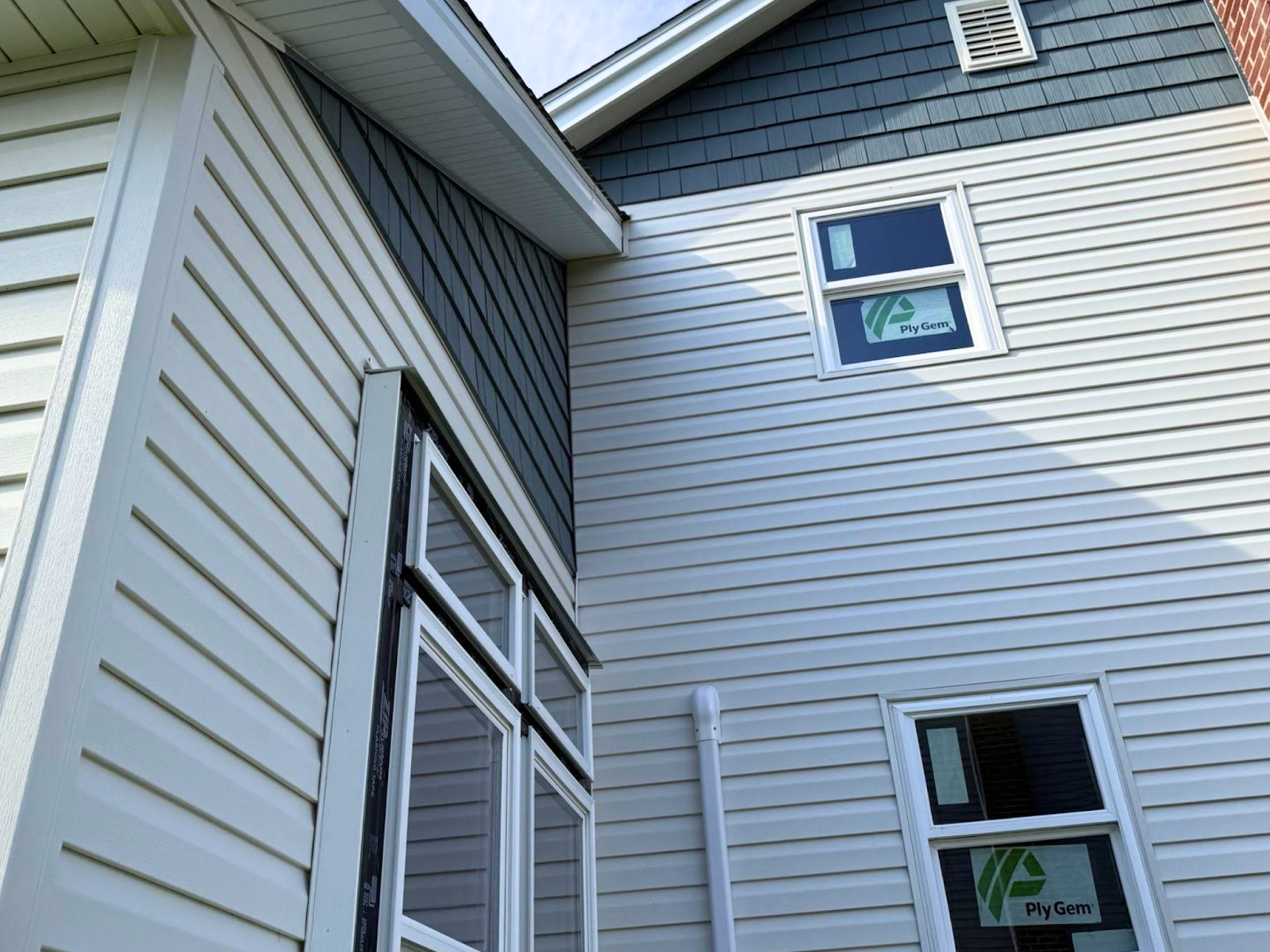 A house with new side panels