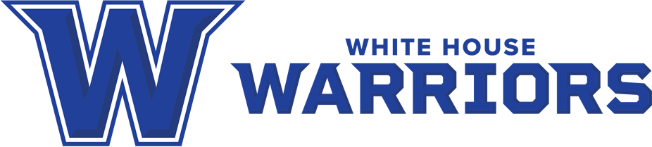 A blue and white logo for the white house warriors