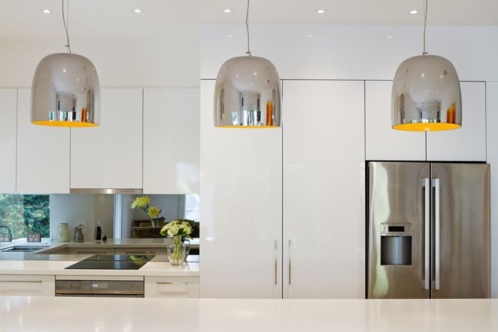 Pendant Lights Hanging Over Kitchen Island — Middle Park, QLD — AA All Appliances Rental