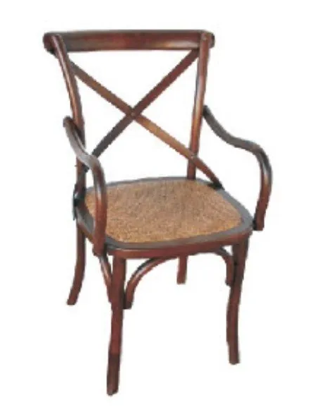 carver cross back chair brown
