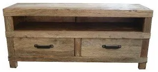 recycled elm 2 drawer entertainment unit