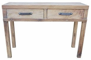 recycled elm 2 drawer hall table
