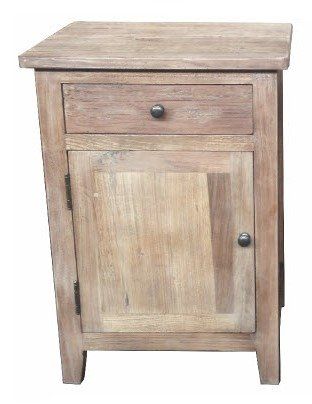 recycled elm bedside cabinet LHS