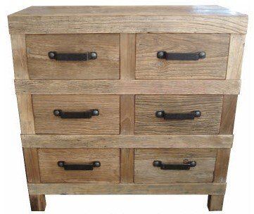 Recycled Elm 6-Drawer Chest of Drawers
