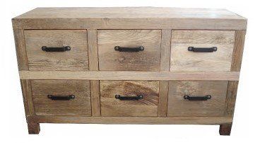 recycled elm 6 drawer sideboard