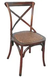 cross back chair brown