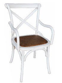 carver cross back chair white