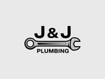 J&J Plumbing logo: black text and wrench over