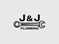 J & J Plumbing logo with a wrench. The company name is above the wrench, with