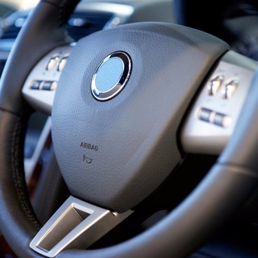 steering wheel of luxury car