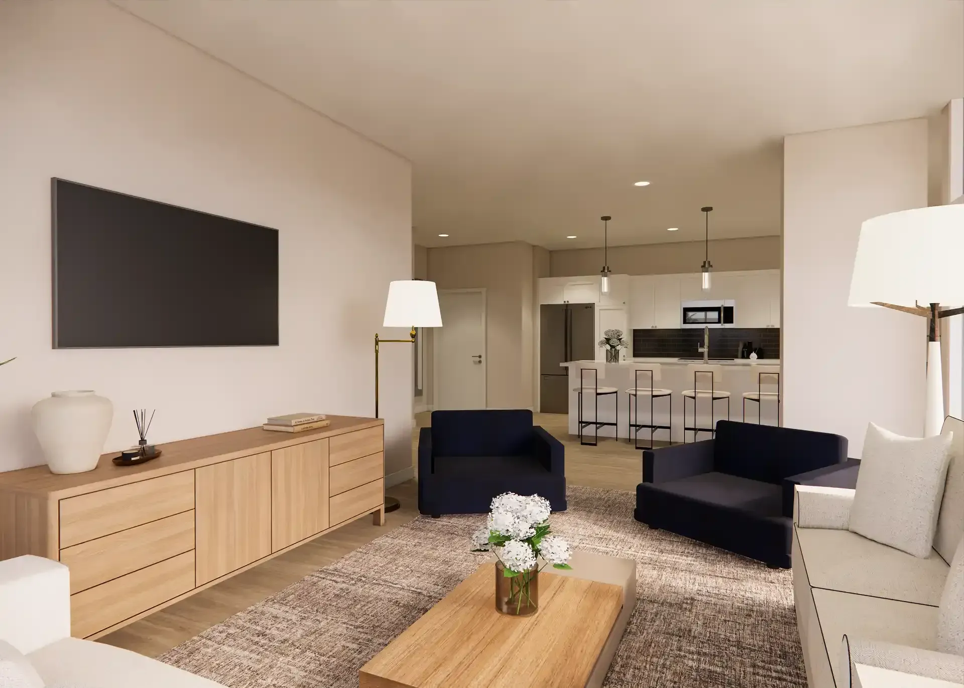 open concept living room