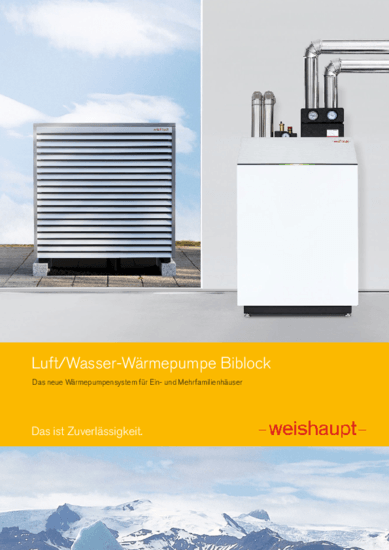 Prospekt Cover mit einem Wärmepumpensystem