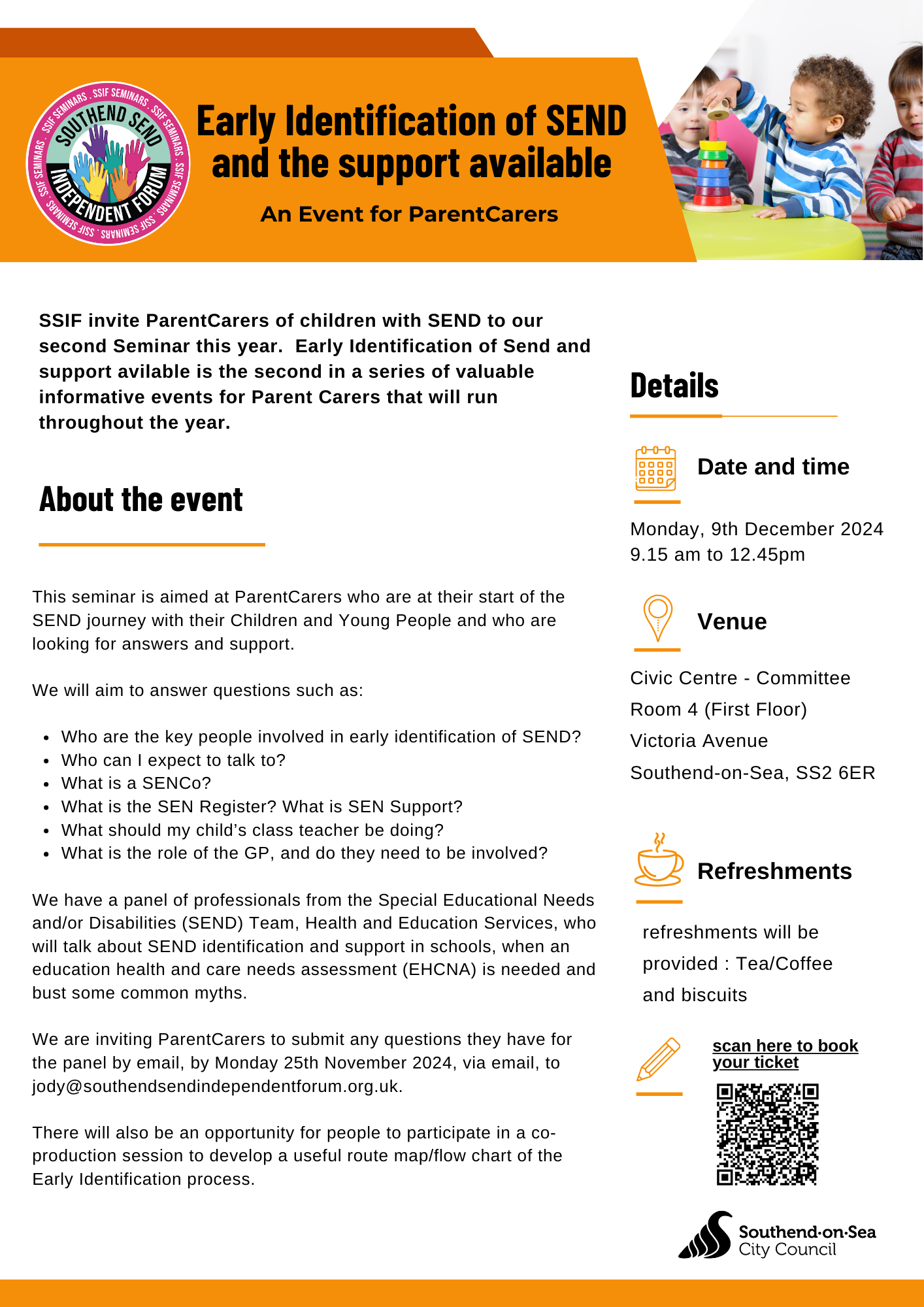 SSIF Seminar - Early Identification of SEND and support available