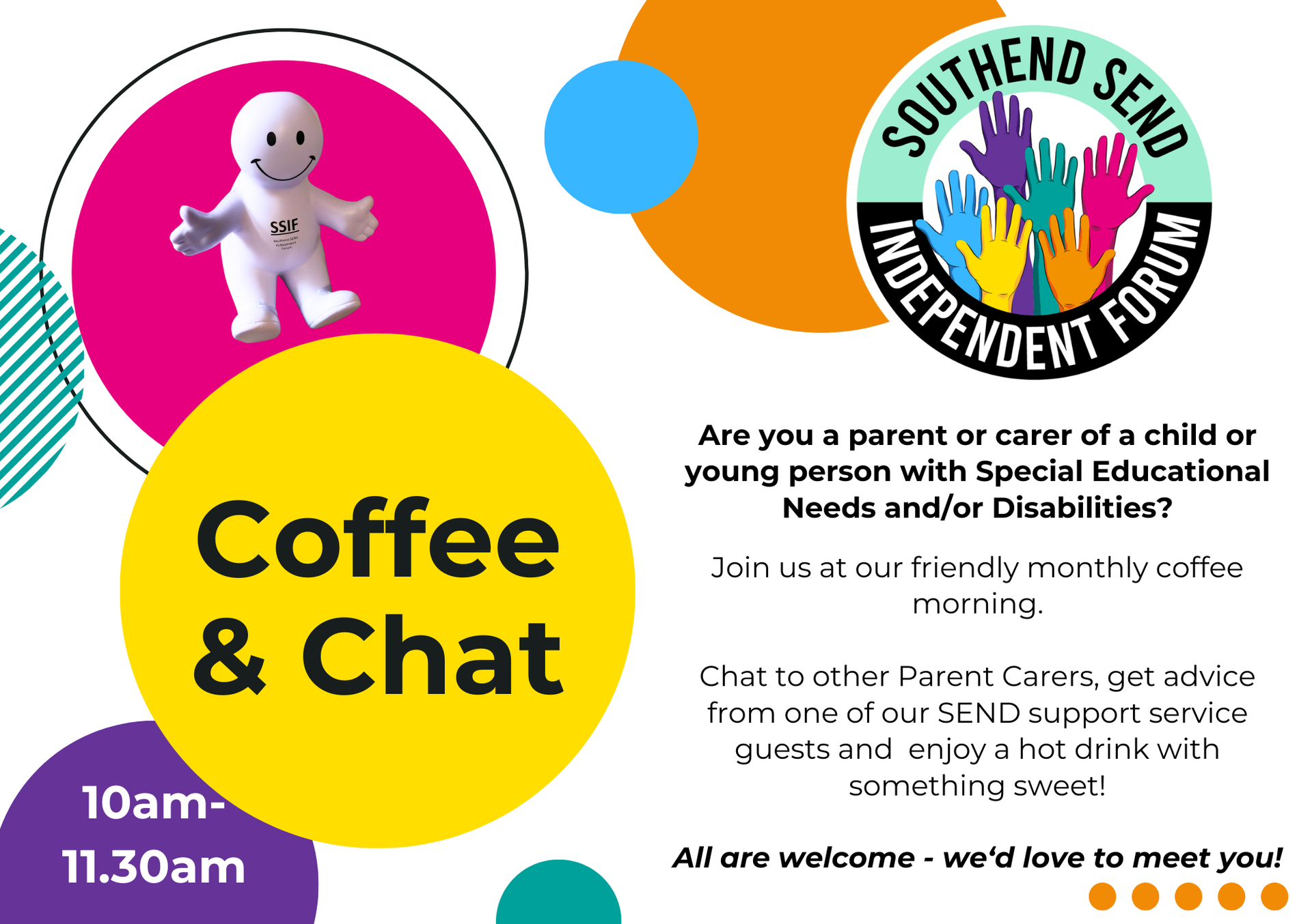 An advertisement for a coffee and chat event