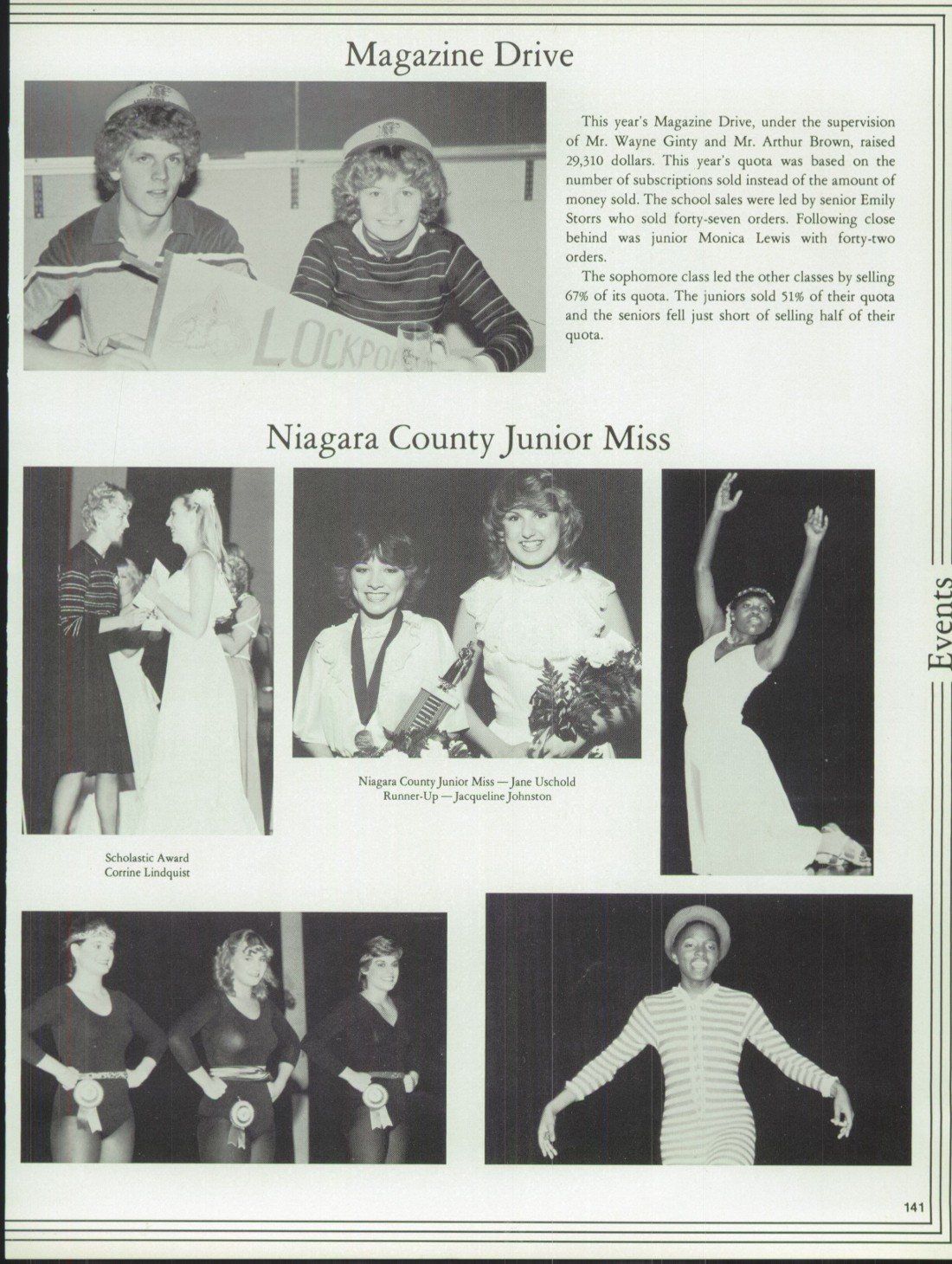 A black and white photo of niagara county junior miss