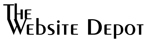 A black and white logo for the website depot
