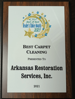 Arkansas Restoration Services Inc Russellville AR best carpet cleaning 2021 award