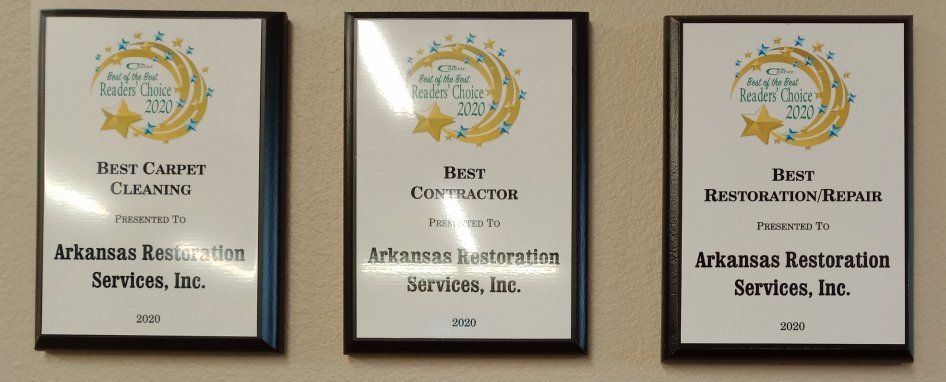 Arkansas Restoration Services Inc Russellville AR best carpet cleaning contractor restoration repair awards 2020