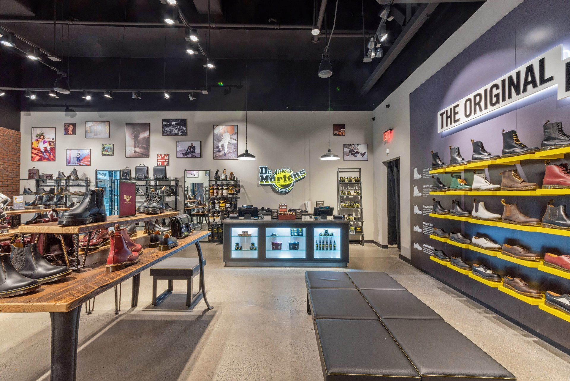 A shoe store with a sign that says the original