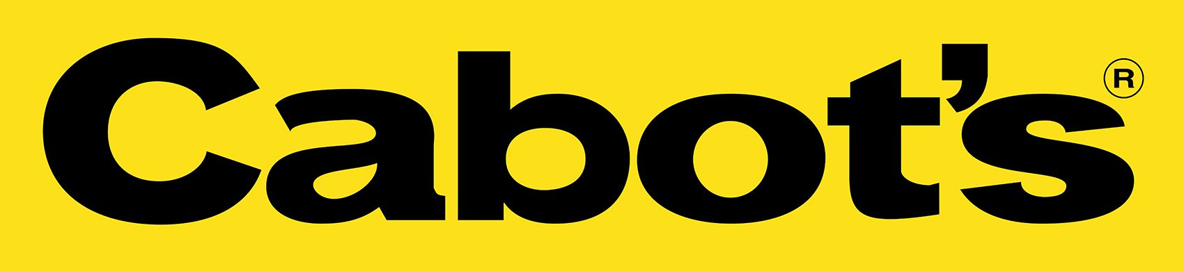 A yellow background with the word cabots on it