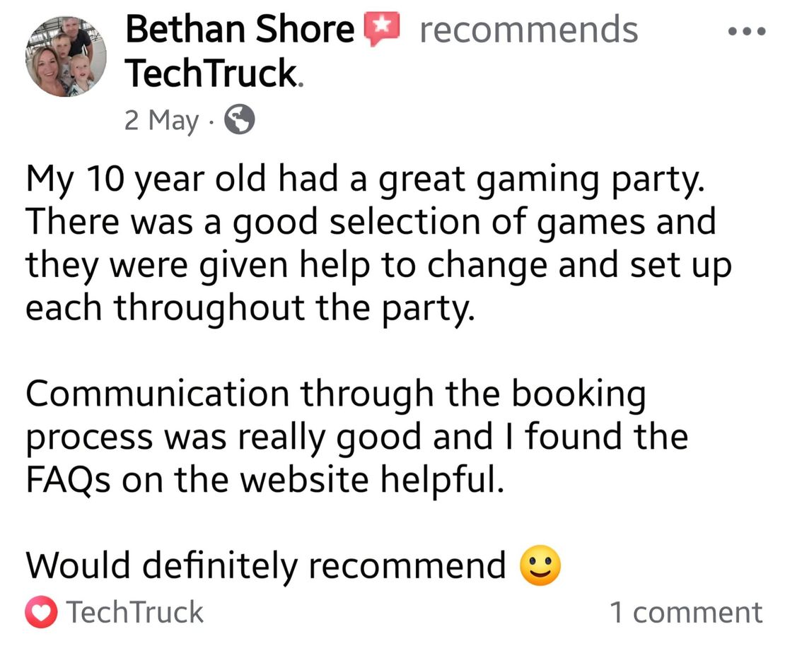 TechTruck gaming party review games