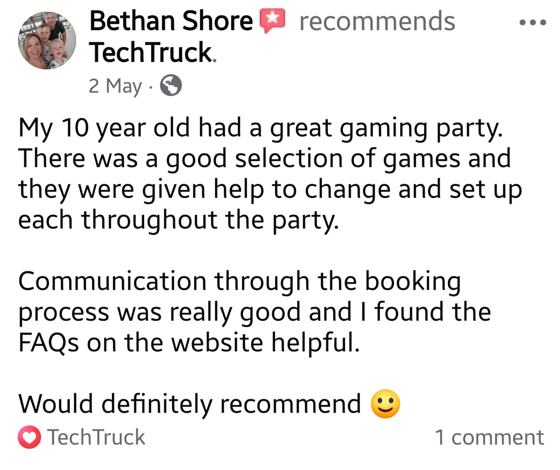 TechTruck gaming party review games