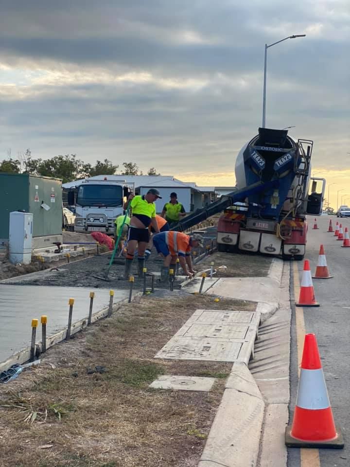 Concreters Are Working On The Road — JLM Contracting Services Pty Ltd in Palmerston, NT