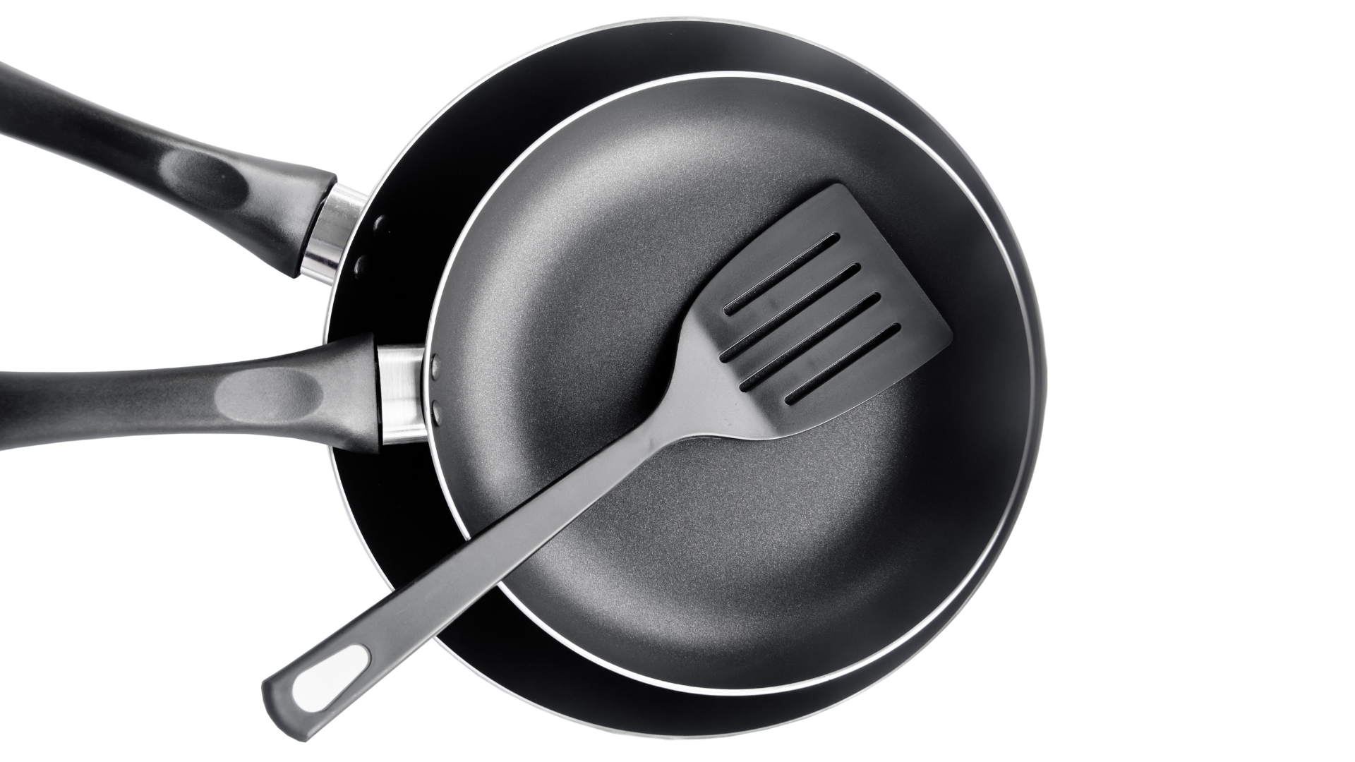 teflon pans and ladle