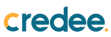 Credee logo with teal text and a segmented yellow-teal 