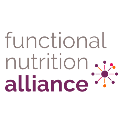 The functional nutrition alliance logo is purple and white.
