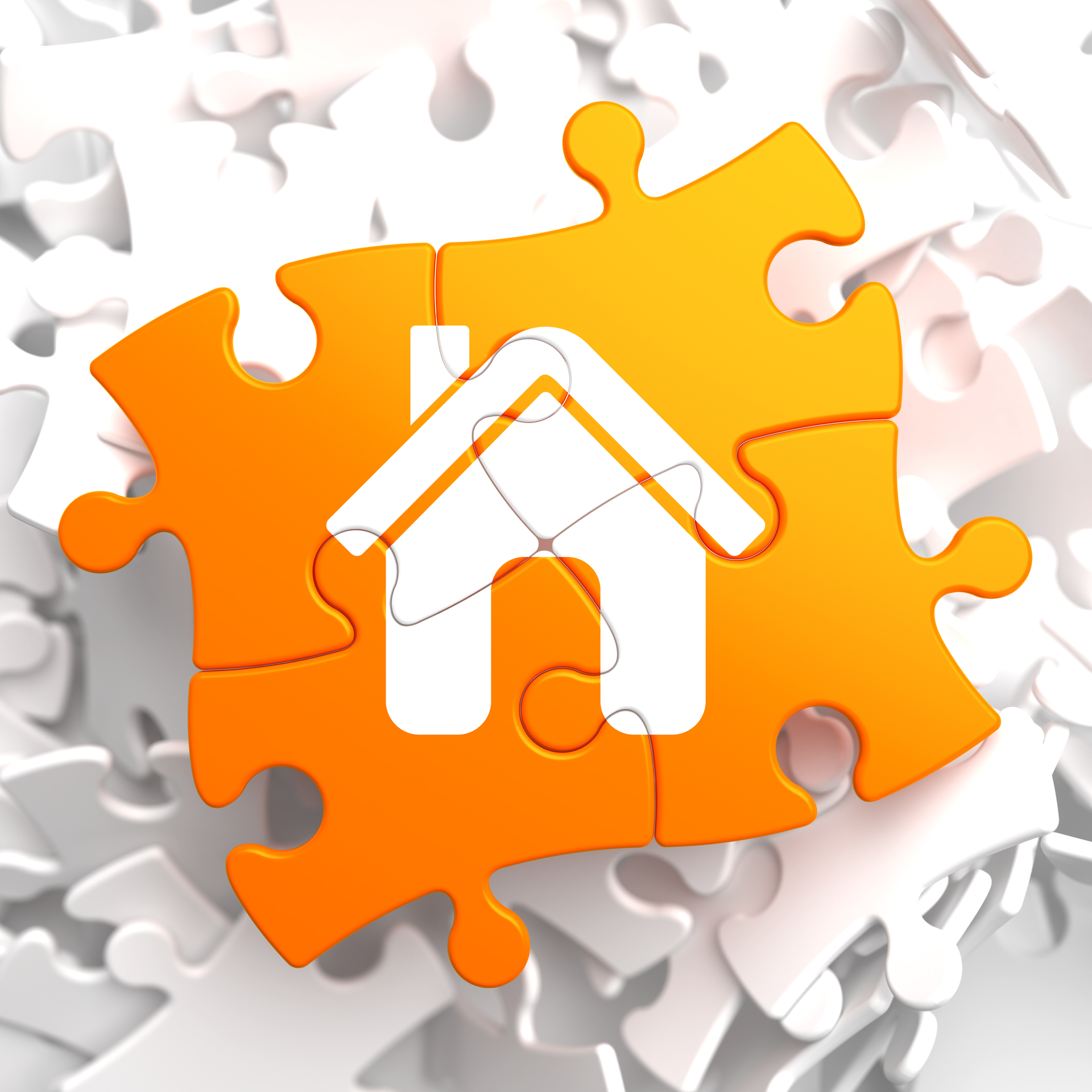 huis in oranje puzzel