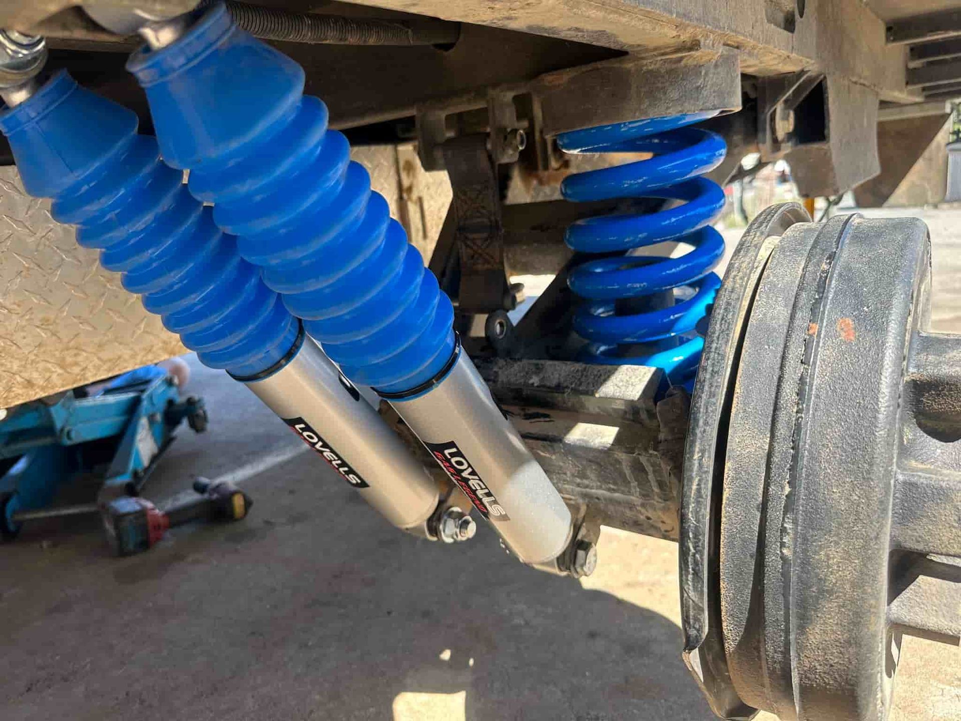 A Pair of Blue Shock Absorbers — Torque Tyres & Trailer Spares Cairns in Cairns, QLD