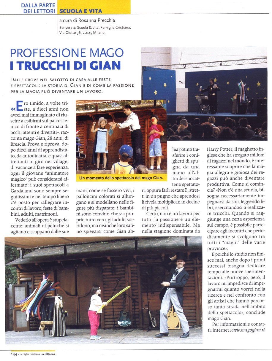 articolo su Mago Gian