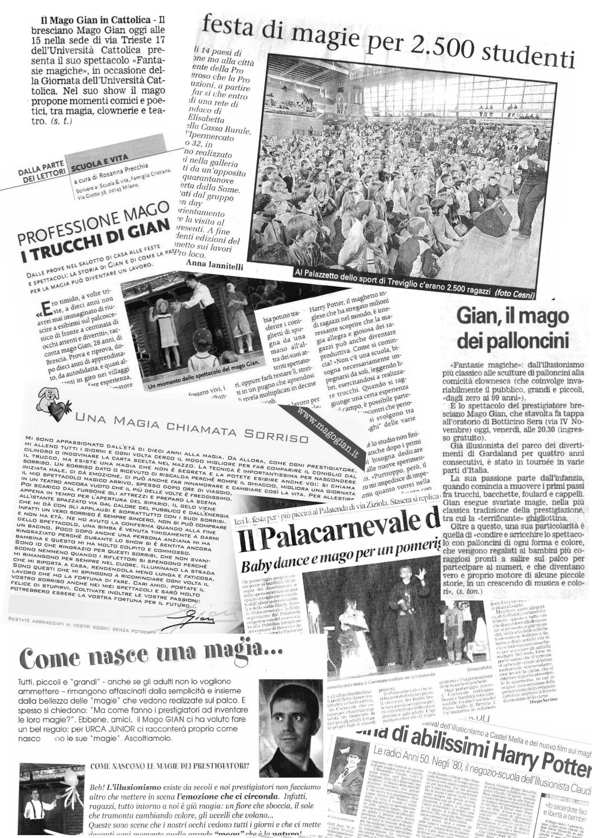 articoli sui successi di Mago Gian rassegna stampa