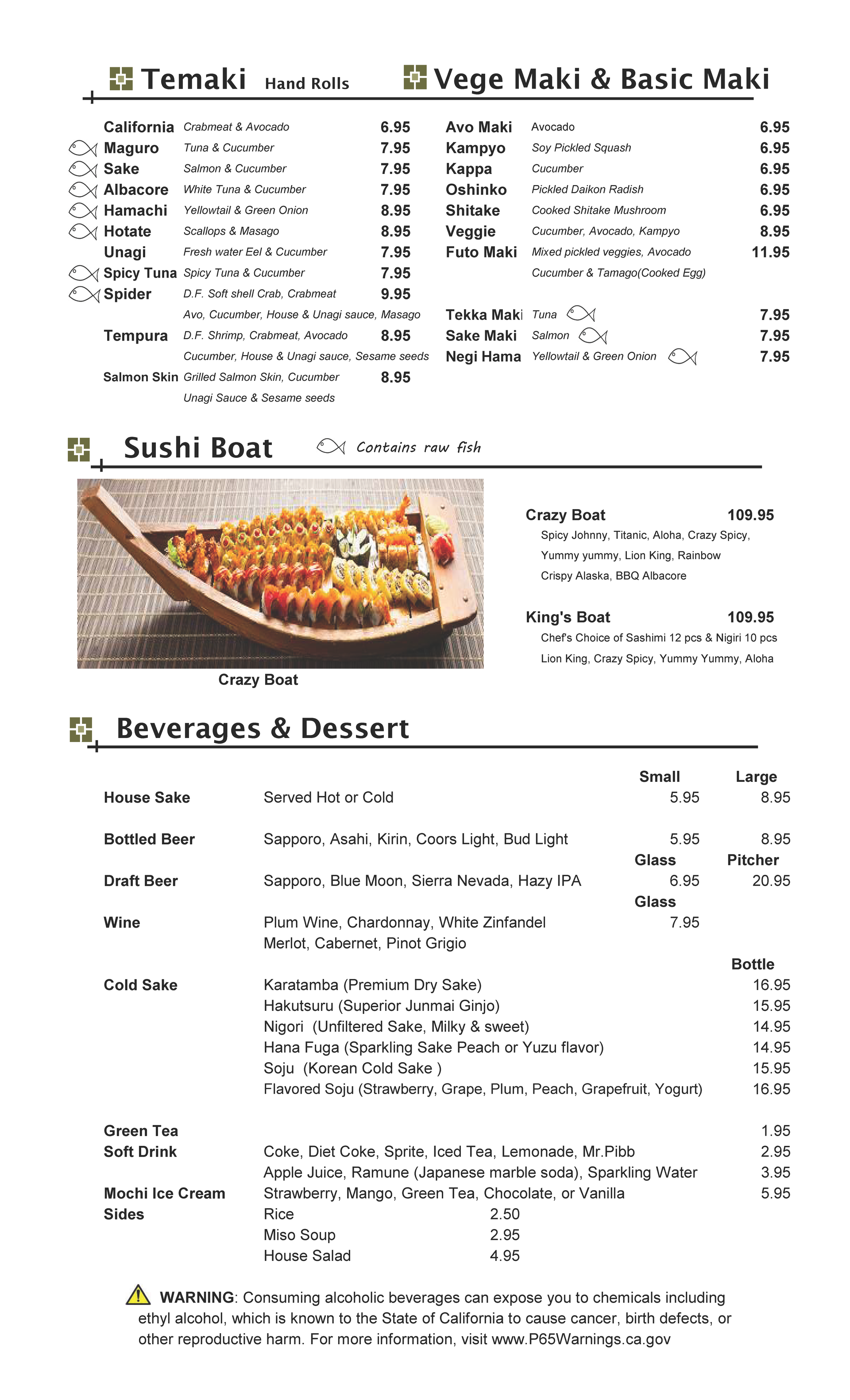 Temaki,Vege Maki & basic Maki