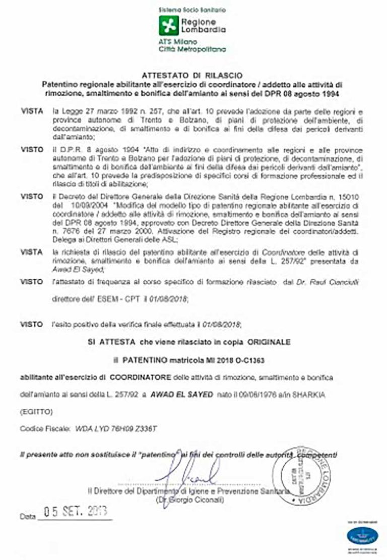 edil awad - certificazioni