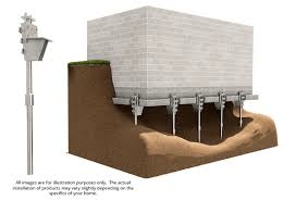 A drawing of a house sitting on top of a dirt hill.