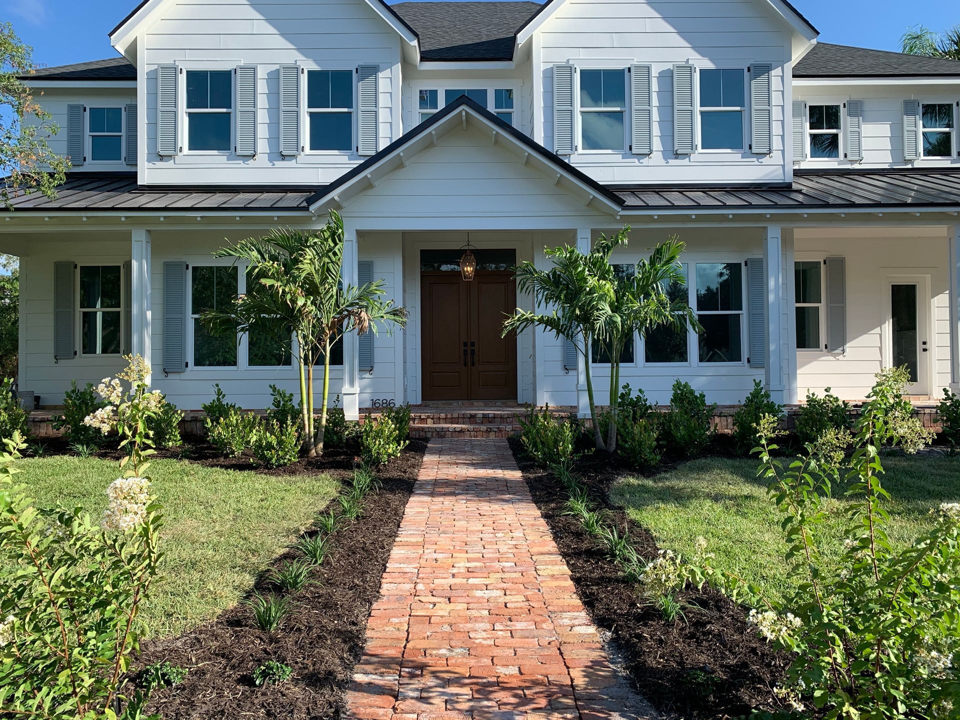 Front yard landscape transformation at a Sarasota home