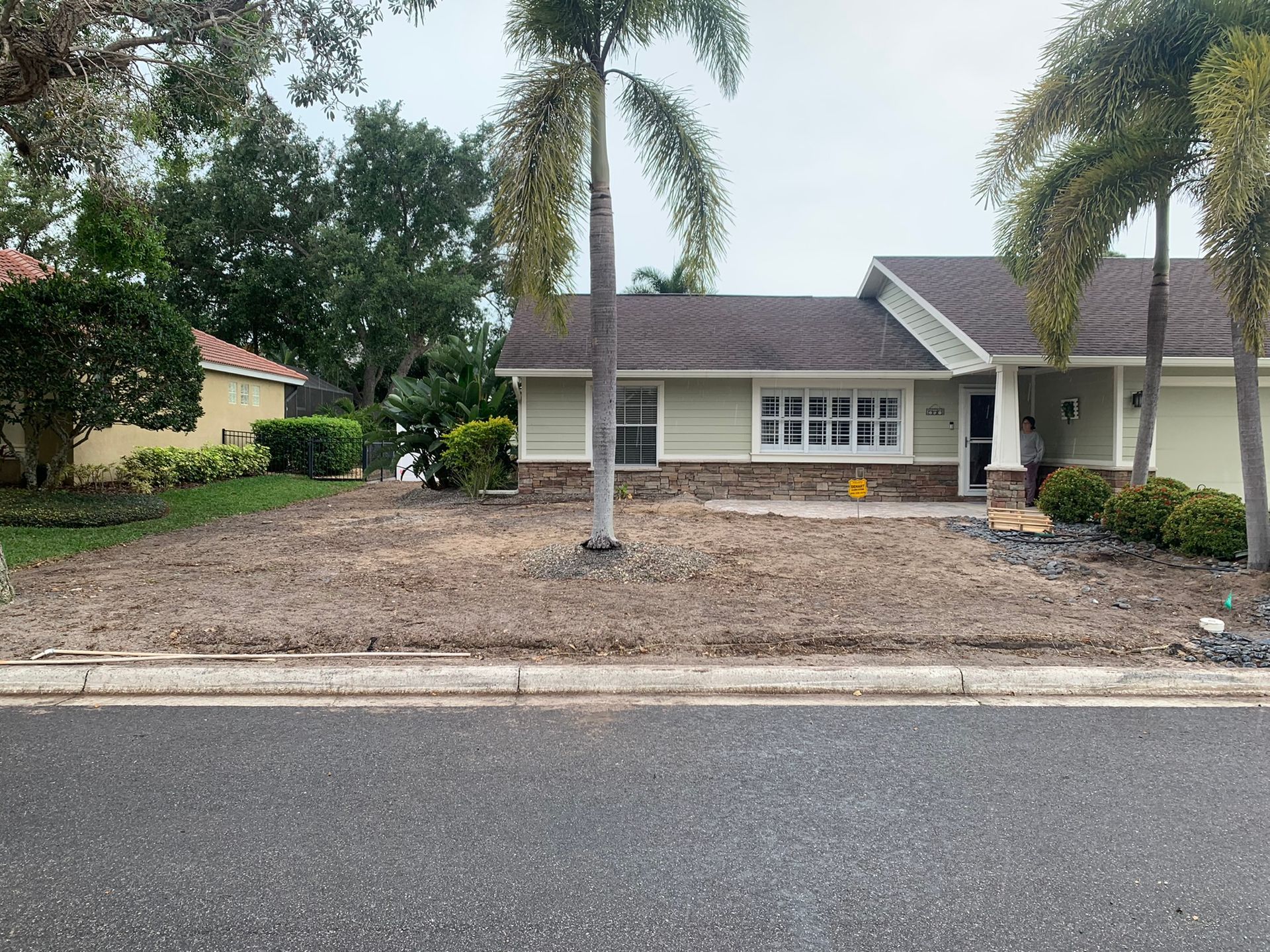 Property cleared and prepped before landscape installation in Downtown Sarasota