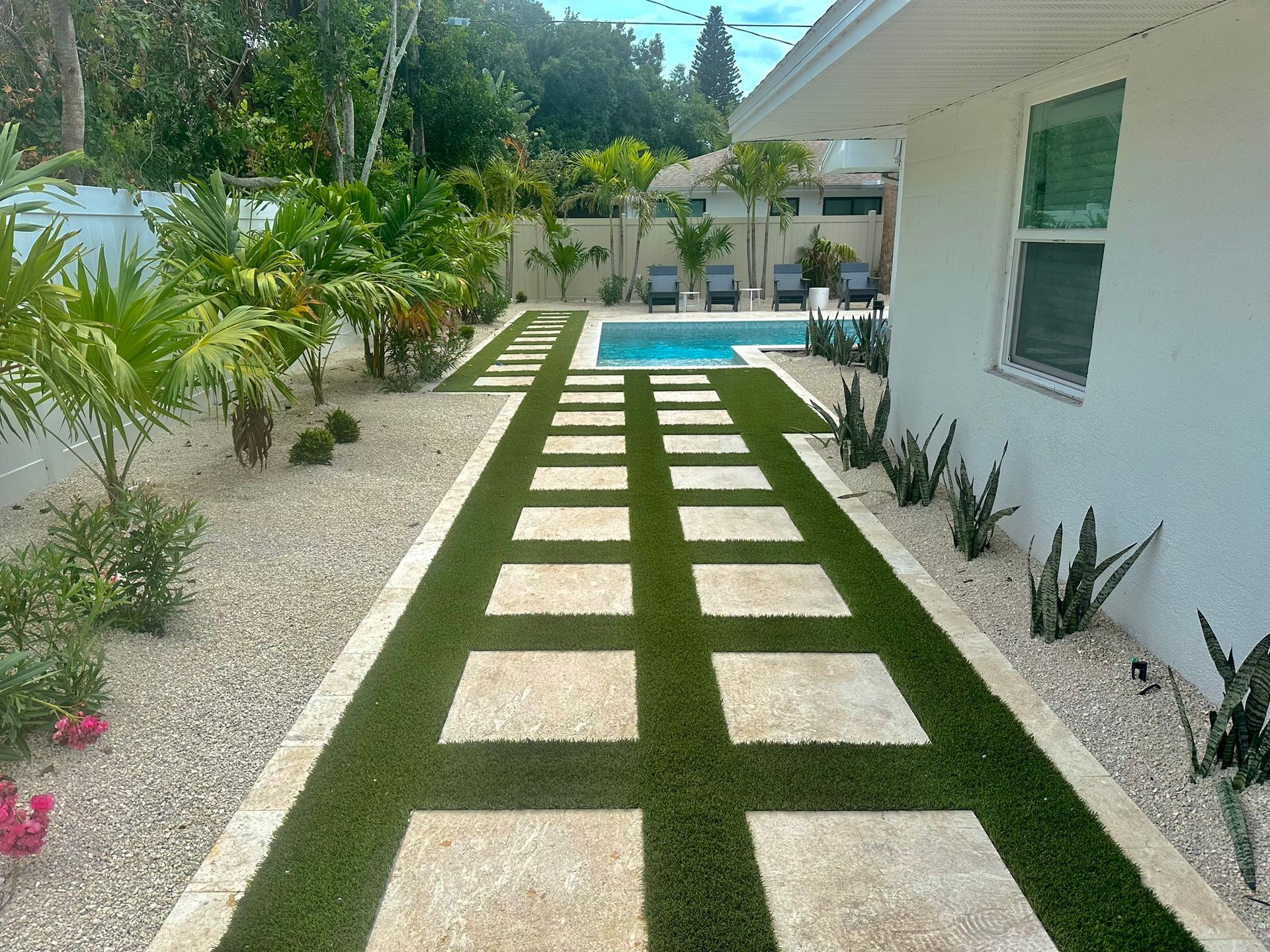 Tropical Landscape design and installation by Peacock Landscape Services in Sarasota County
