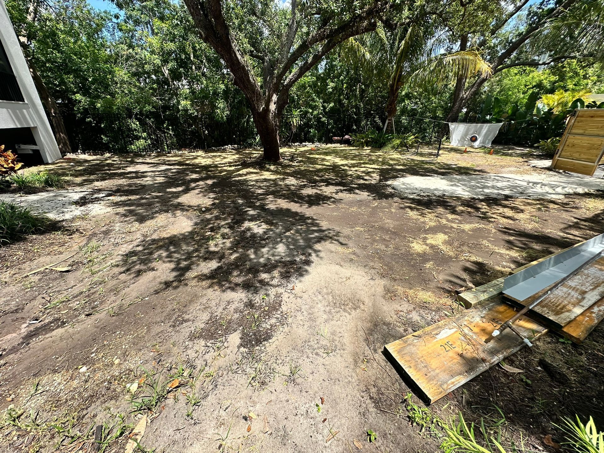 Property cleared and prepped before landscape installation in Downtown Sarasota