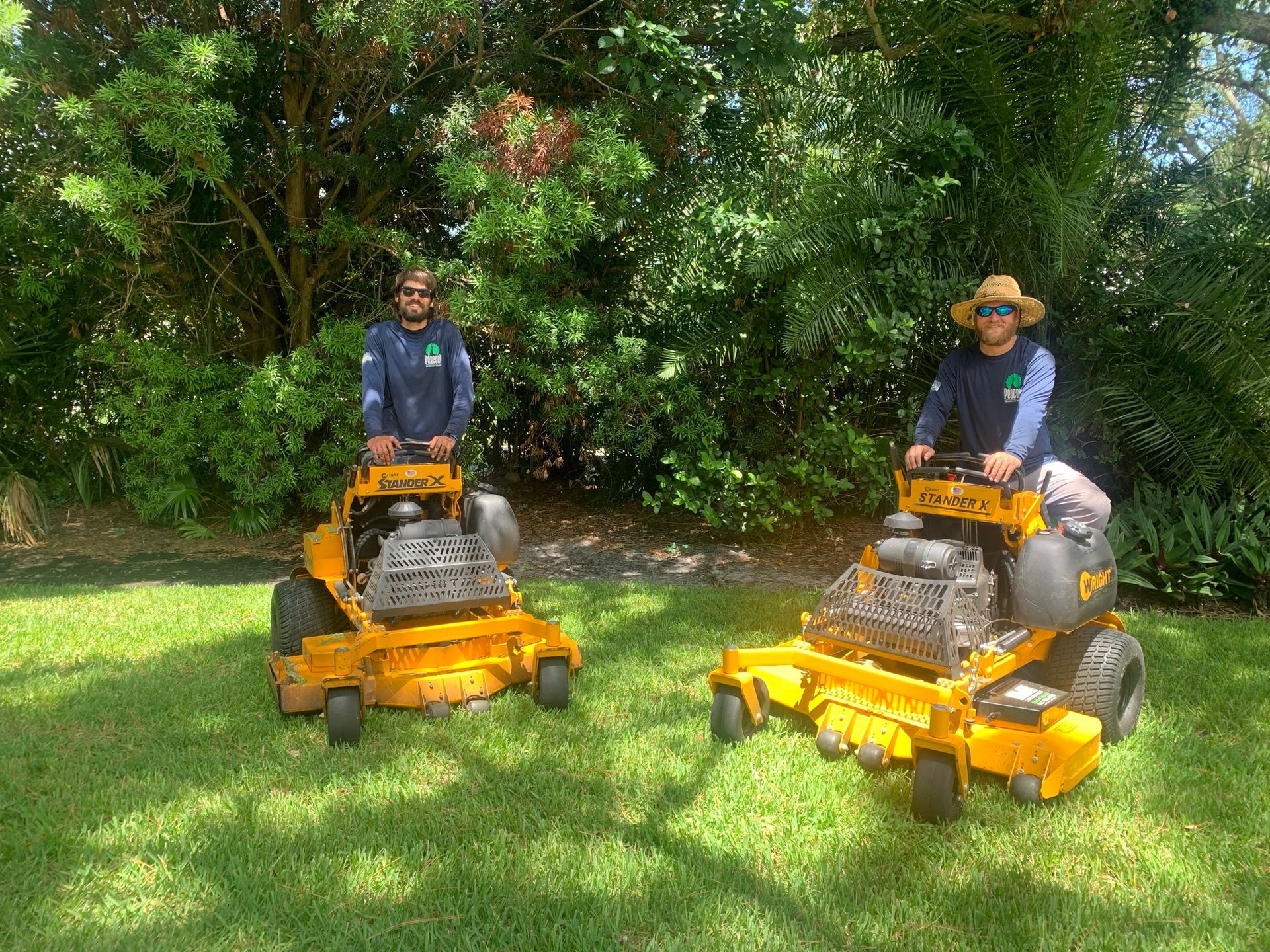 Peacock Landscape Services crew with commercial-grade maintenance equipment in Sarasota County