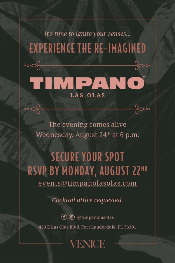 Timpano Las Olas VIP invite