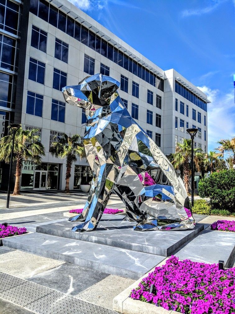 Disco Dog statue