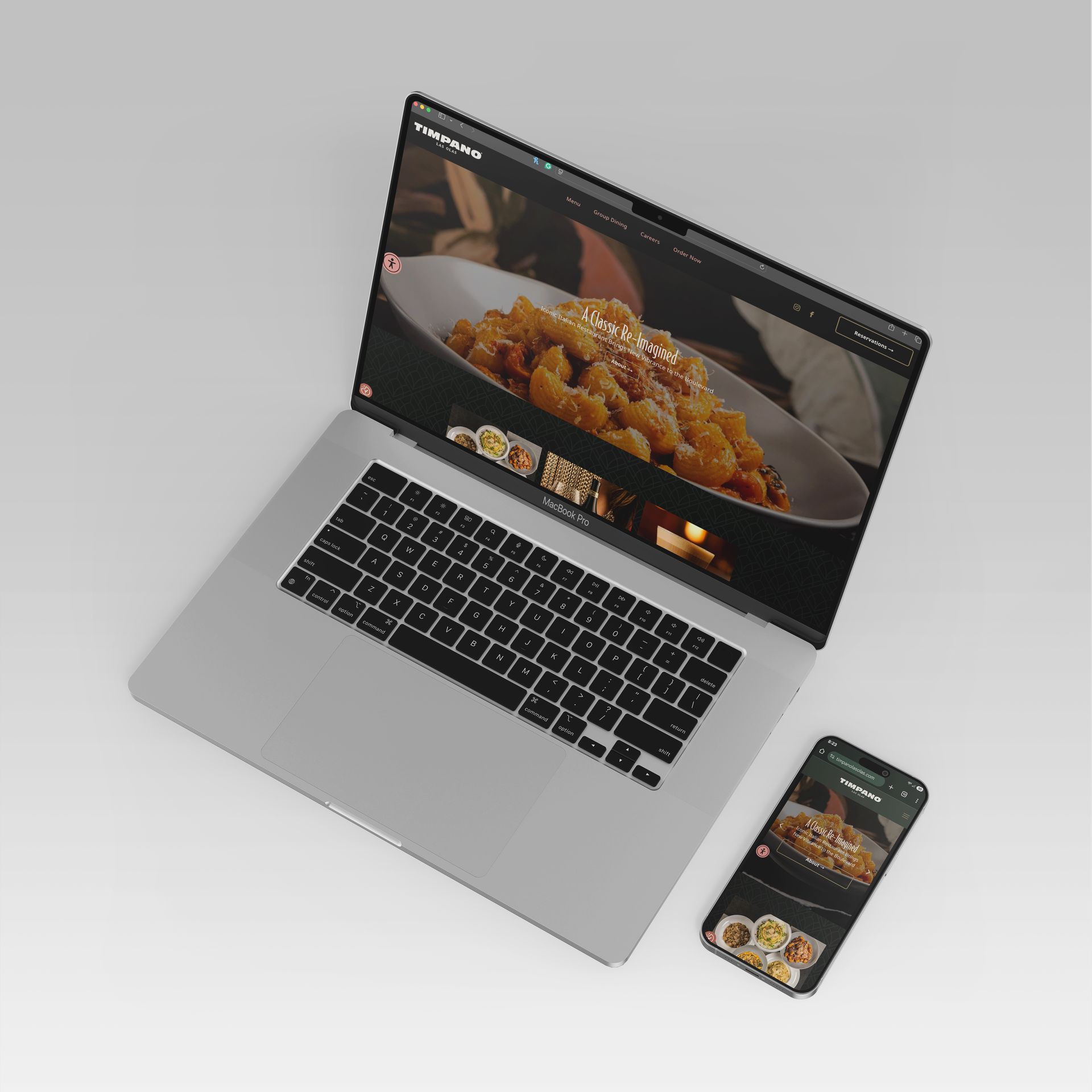 Timpano website mockup