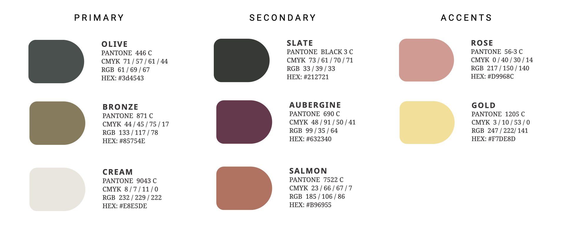 Timpano Las Olas brand colors