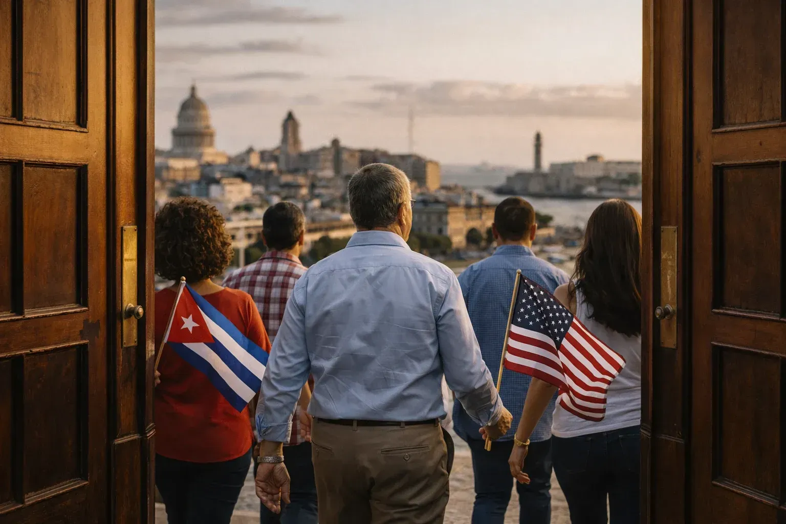 Cuban Americans Walk Through the Door