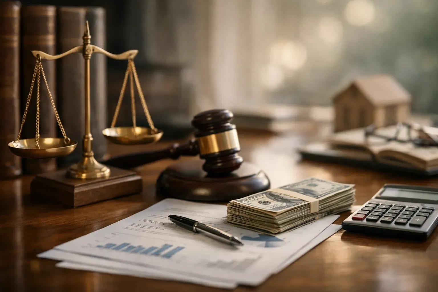 Scales of justice and a judge’s gavel